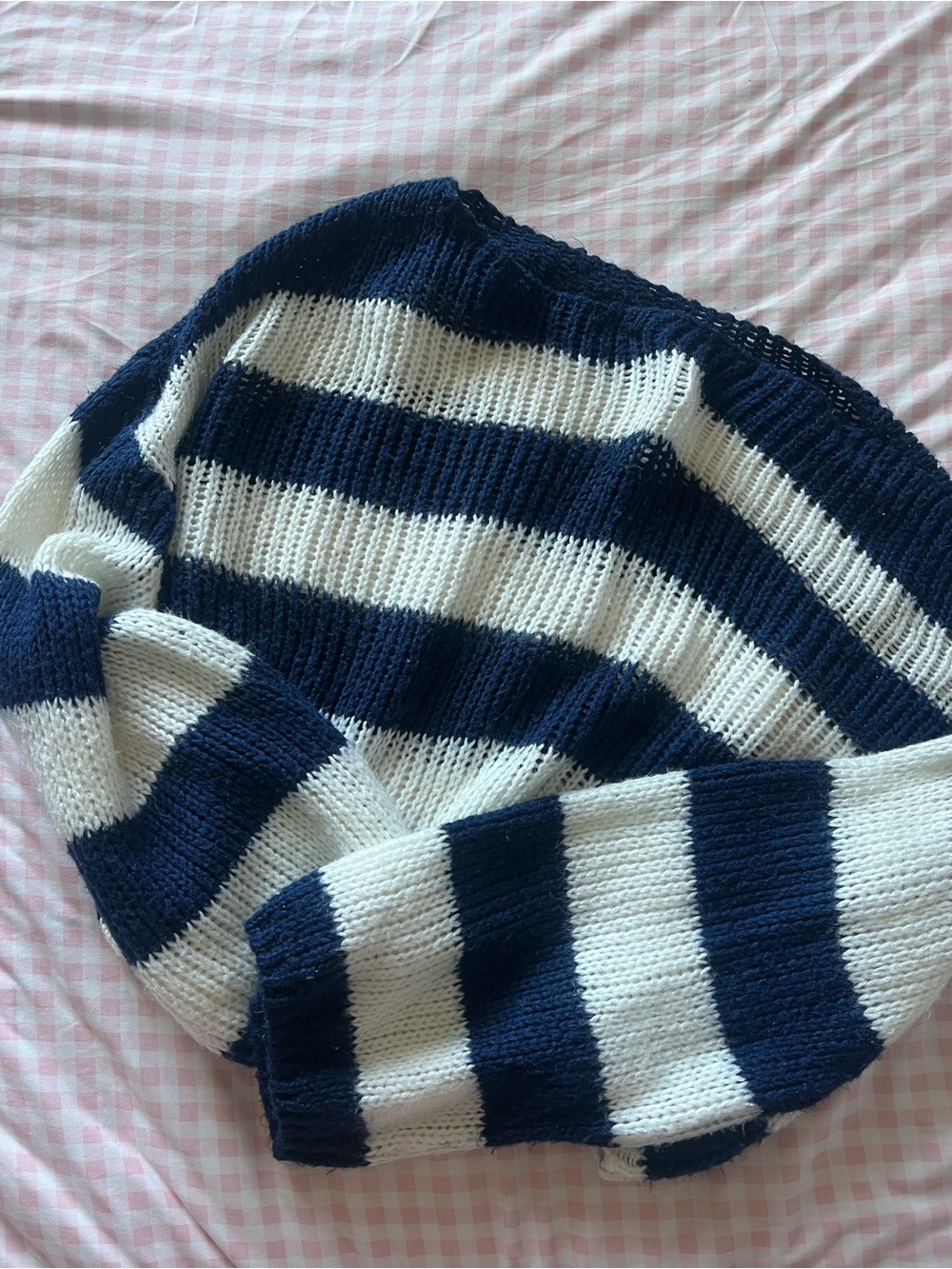 Classic Navy and White Striped Women’s Sweater